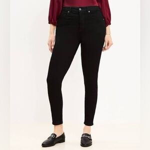 LOFT Black Sateen Skinny Jeans